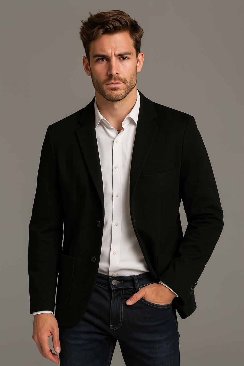 8018NE - SACO SASTRERO COÑAC NEGRO